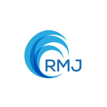 RMJ letter logo. RMJ blue image on white background. RMJ Monogram logo design for entrepreneur and business. RMJ best icon.
