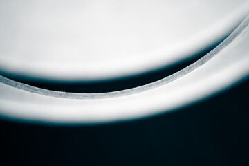 Product ad background template, grey monochromatic ribbon and ceramics