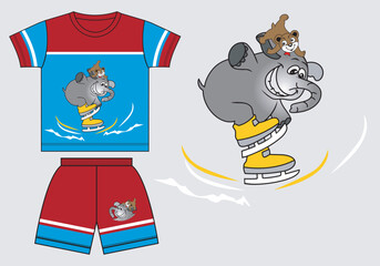 kids clothing set vector t-Shirt design illustration for print