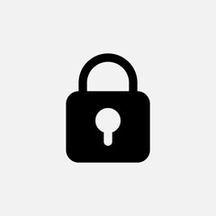 Padlock icon in solid style about user interface, use for website mobile app presentation