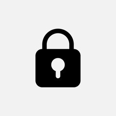 Padlock icon in solid style about user interface, use for website mobile app presentation