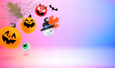 Halloween banner. Halloween banner with cute characters