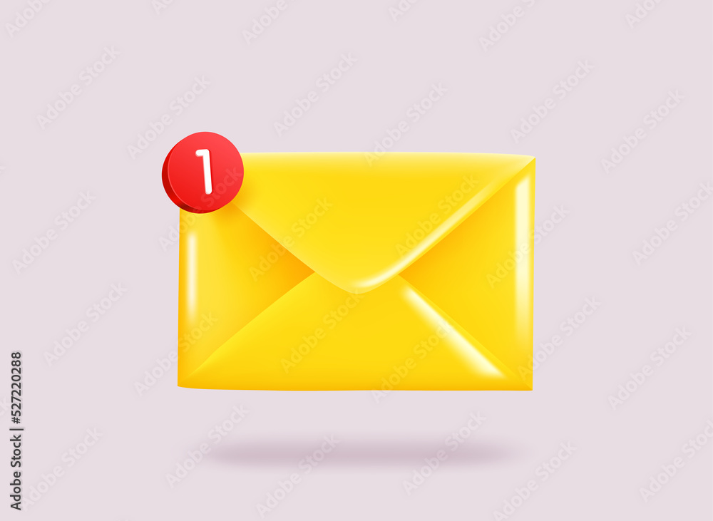 Aufkleber You have a new message concept with envelope icon. 3d vector illustration