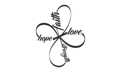 Christian Faith, Typography for print or use as poster, card, flyer or T Shirt