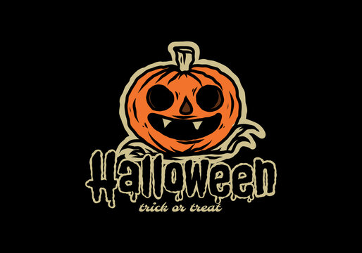 Scary halloween illustration design trick or treat