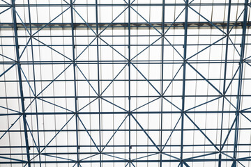 Industrial factory roof built from steel frame