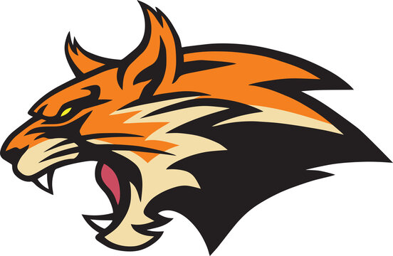 Angry Lynx Wildcat Bobcat Logo Mascot Icon Illustration