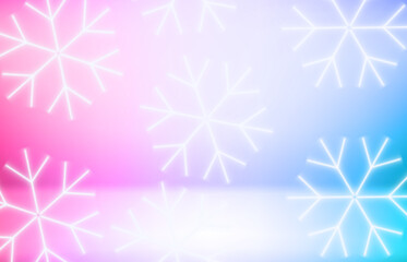 Abstract background with neon snowflakes. Vector illustration 
