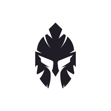Greek Sparta Head Symbol Icon. Vintage Spartan Helmet Warrior Logo Design Inspiration