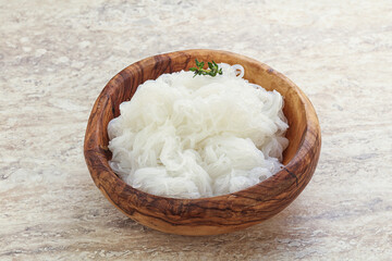 Glass asian noodles in the bowl