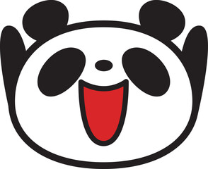 シンプルパンダ顔アイコン　バンザイポーズ