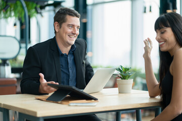 Meeting, team work, colleagues group of business people gathered professional communication