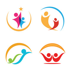 Obraz premium Adoption and community care Logo template vector