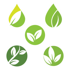 Green leaf logo ecology nature element vector icon