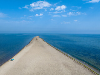 Rewa, Poland. Aerial View of Rewski Peninsula in Summer at the Baltic Sea in Rewa, Pomeranian...