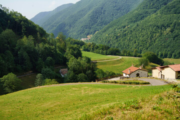 Fototapeta na wymiar Landscape in Lessinia near Selva di Progno