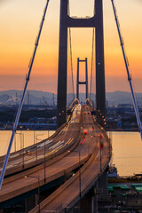 울산대교에 일몰