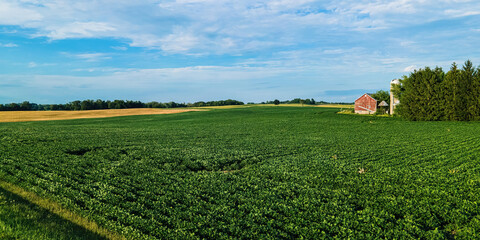 Summer farm landscape in wisconsin