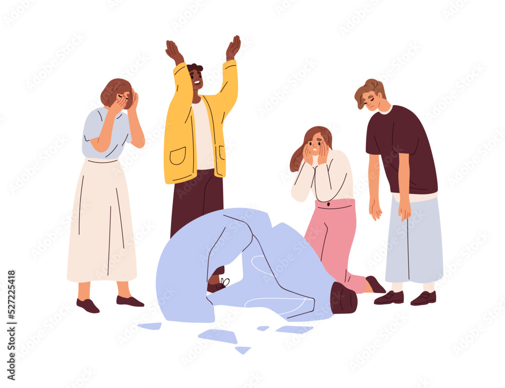 Poster Idea failure concept. Broken cracked lightbulb as symbol of bad unsuccessful creative business project. Work and creativity crisis. Flat graphic vector illustration isolated on white background
