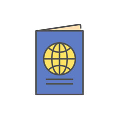 Passport Icon. Passport Related Vector Fill Icon