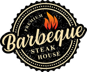Barbeque product steak house sticker stamp logo png