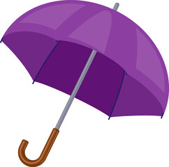 Open purple umbrella