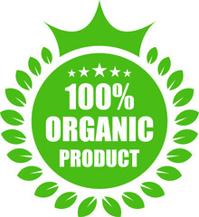 100 percent organic label sticker badge Vector png
