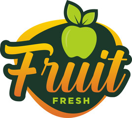 Fruit typography logo template png