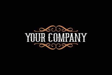 Tattoo logo vintage style with floral ornament