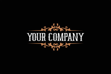 Vintage logo image vector gold color