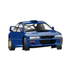 Blue Rally Car