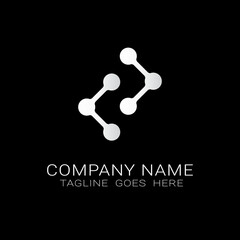 two way technology connection creative logo vector.