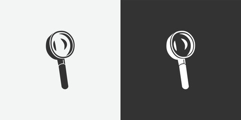 Search, magnifier vector icon. Black and white vector symbols for your design. Vector illustration eps10