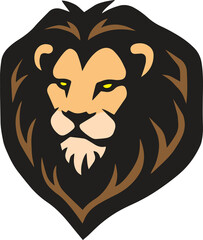 Lion Head Logo Template Design Mascot Illustration Cartoon Icon