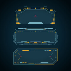 Hud frames. Futuristic hud interface. Data information infographic. Sci-fi concept design. Vector illustration. © 7AM