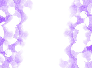 水彩紫の和柄背景、フレーム