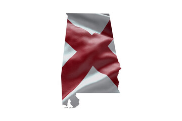 Alabama state map shape with flag. PNG icon