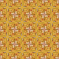 Leaves Seamless Pattern Background Garden Nature Plant Art Traditional Ornament 