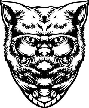 Cool Cat Animal Coloring Book Silhouette Vector illustrations for your work Logo, mascot merchandise t-shirt, stickers and Label designs, poster, greeting cards advertising business company or brands.