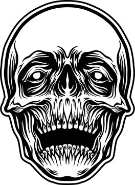 Detailed Skull Head Illustrations Vector illustrations for your work Logo, mascot merchandise t-shirt, stickers and Label designs, poster, greeting cards advertising business company or brands.