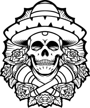 Dia De Los Muertos Sombrero Vector illustrations for your work Logo, mascot merchandise t-shirt, stickers and Label designs, poster, greeting cards advertising business company or brands.