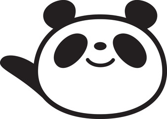 シンプルパンダ顔アイコン　案内説明ポーズ