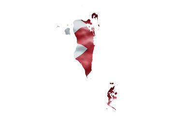 Bahrain map outline icon. PNG alpha channel. Country with national flag