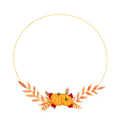 frame with pumpkin