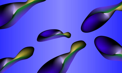 The colorful curved shape is abstractly illustrated on a blue background.