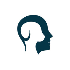 Dog Combination With Face People Men, Negative Space Minimalist Elegant Logo Design Editable