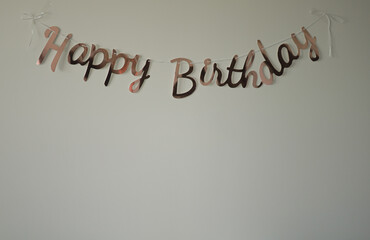Fototapeta premium Happy birthday greeting wall sticker