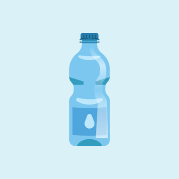Water bottle vector illustration, plastic water bottle flat icon, plastic bottle
