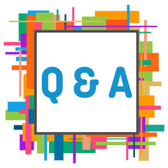 Q And A - Questions And Answers Colorful Random Elements Square Frame 
