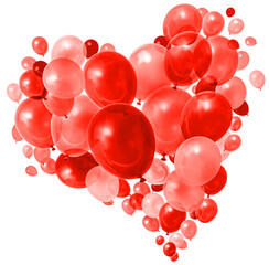 Warm red balloons flying